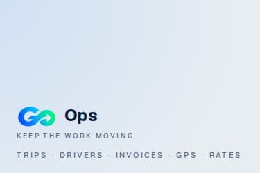 GoOps login and role hub on mobile